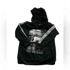Black and Gray Hoodie with Graphic Print
